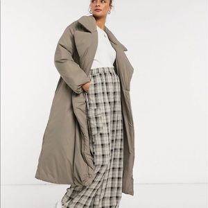 Long belted puffer coat  - ASOS design